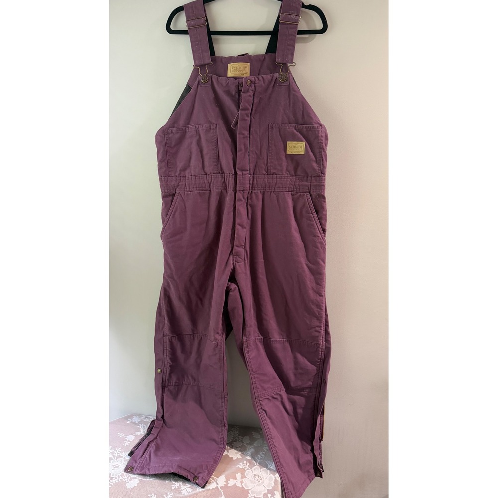 C.E. Schmidt Workwear Overalls Women Large Short Purple Excellent Insulated Bibs